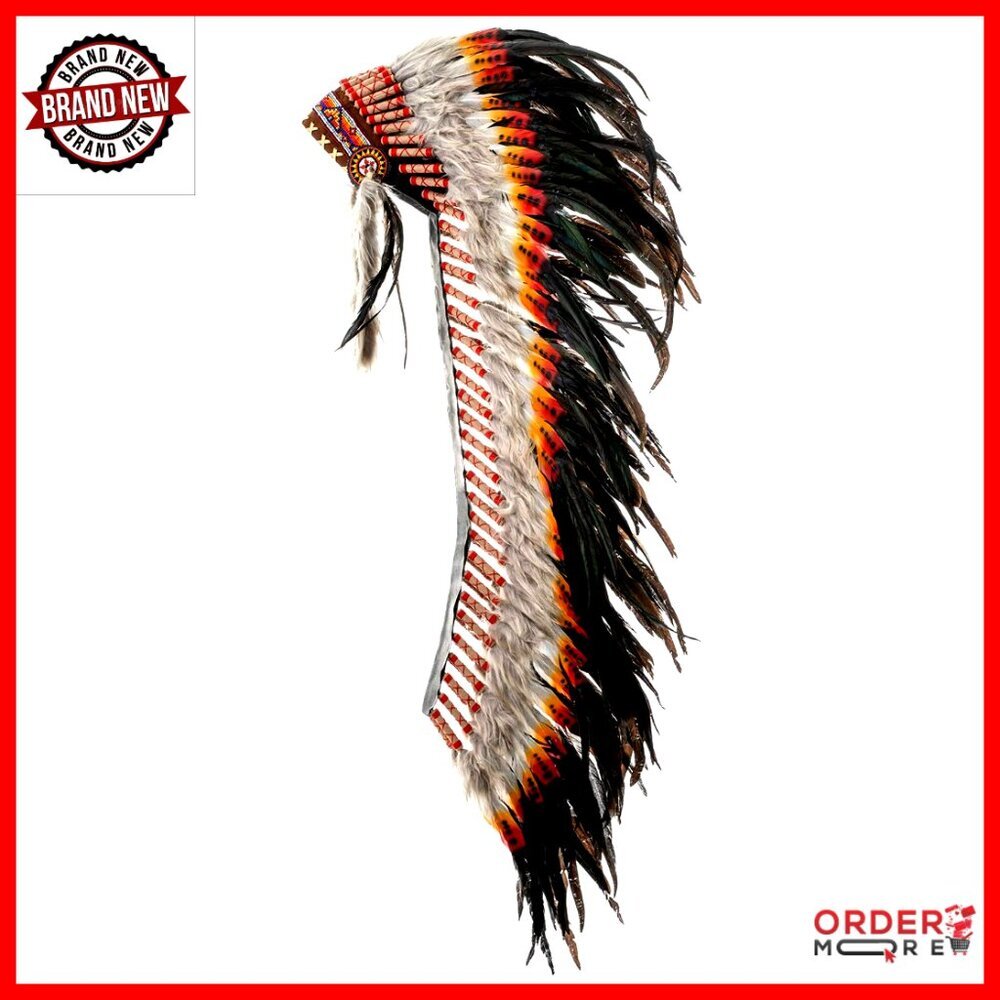 Handmade Feather Headdress, Adjustable Unisex Festival Costume Accessory